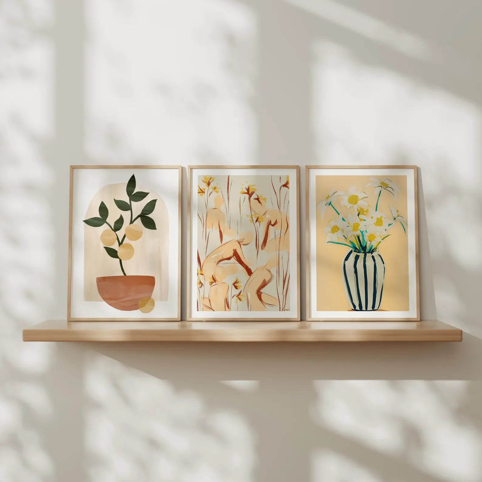 3 Vertical A Series Frames Mockup With Sunlight
