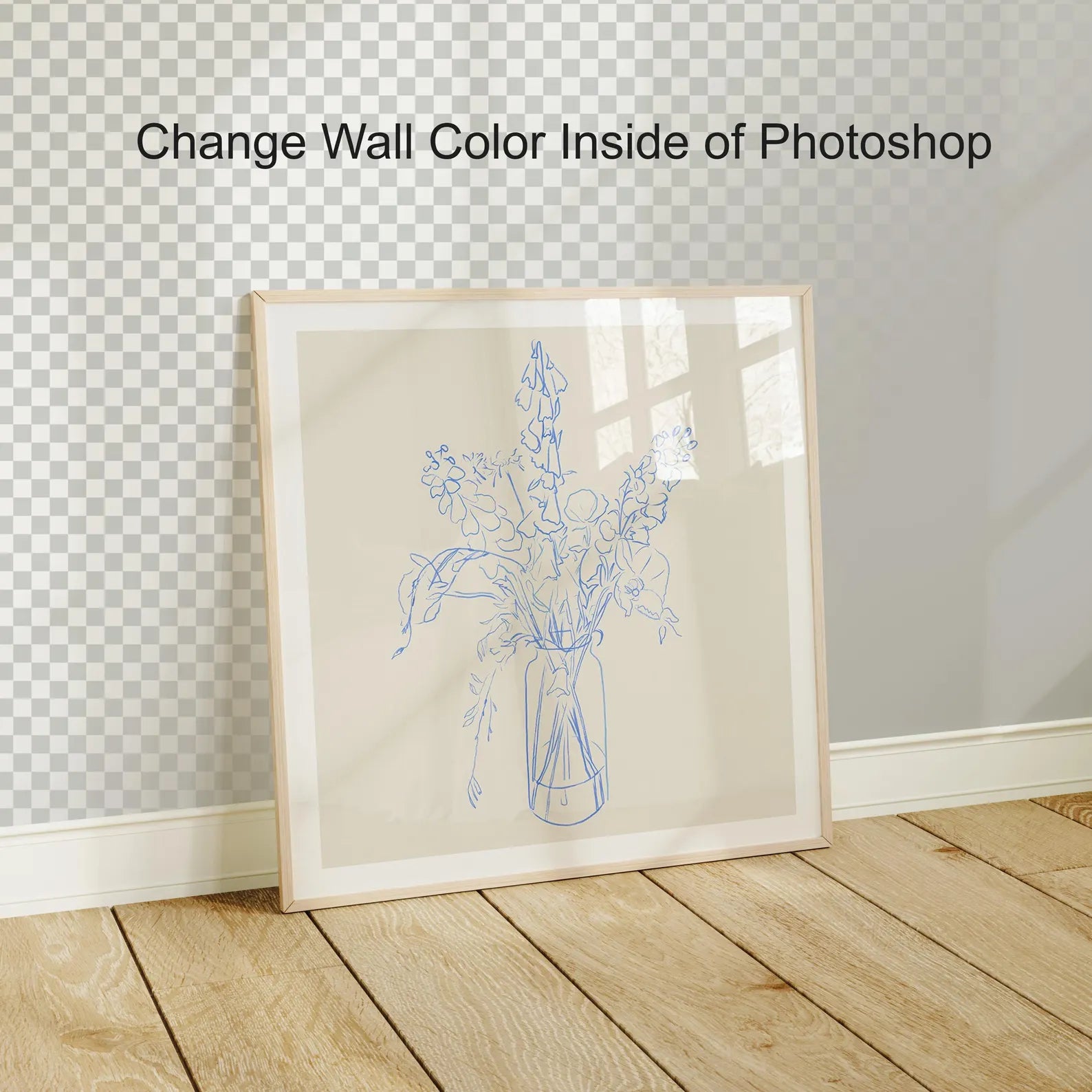 Square Frame Mockup With Reflection