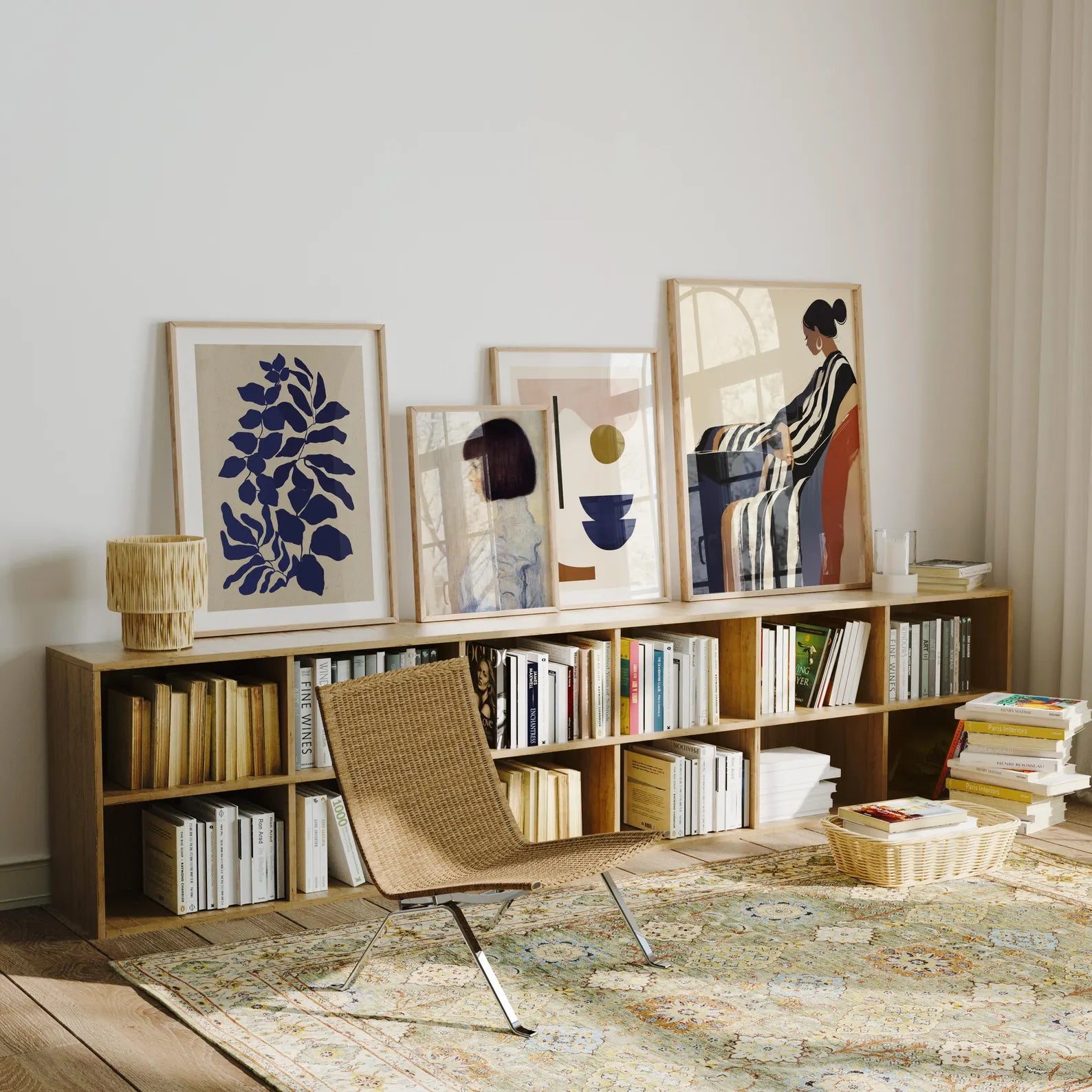 4 Vertical A Series Frames Mockup With Reflection