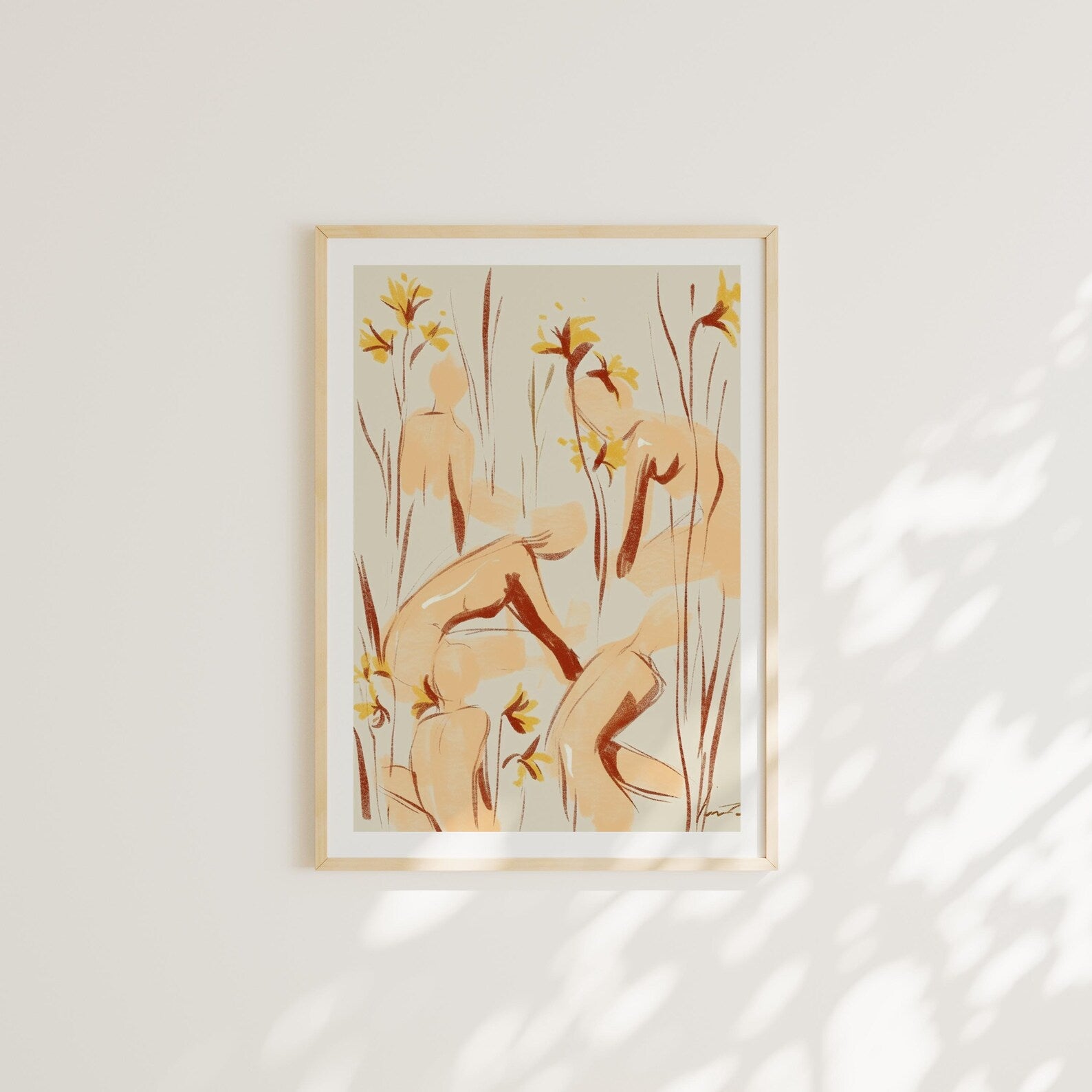 Vertical A Series Wall Frame Mockup With Sunlight