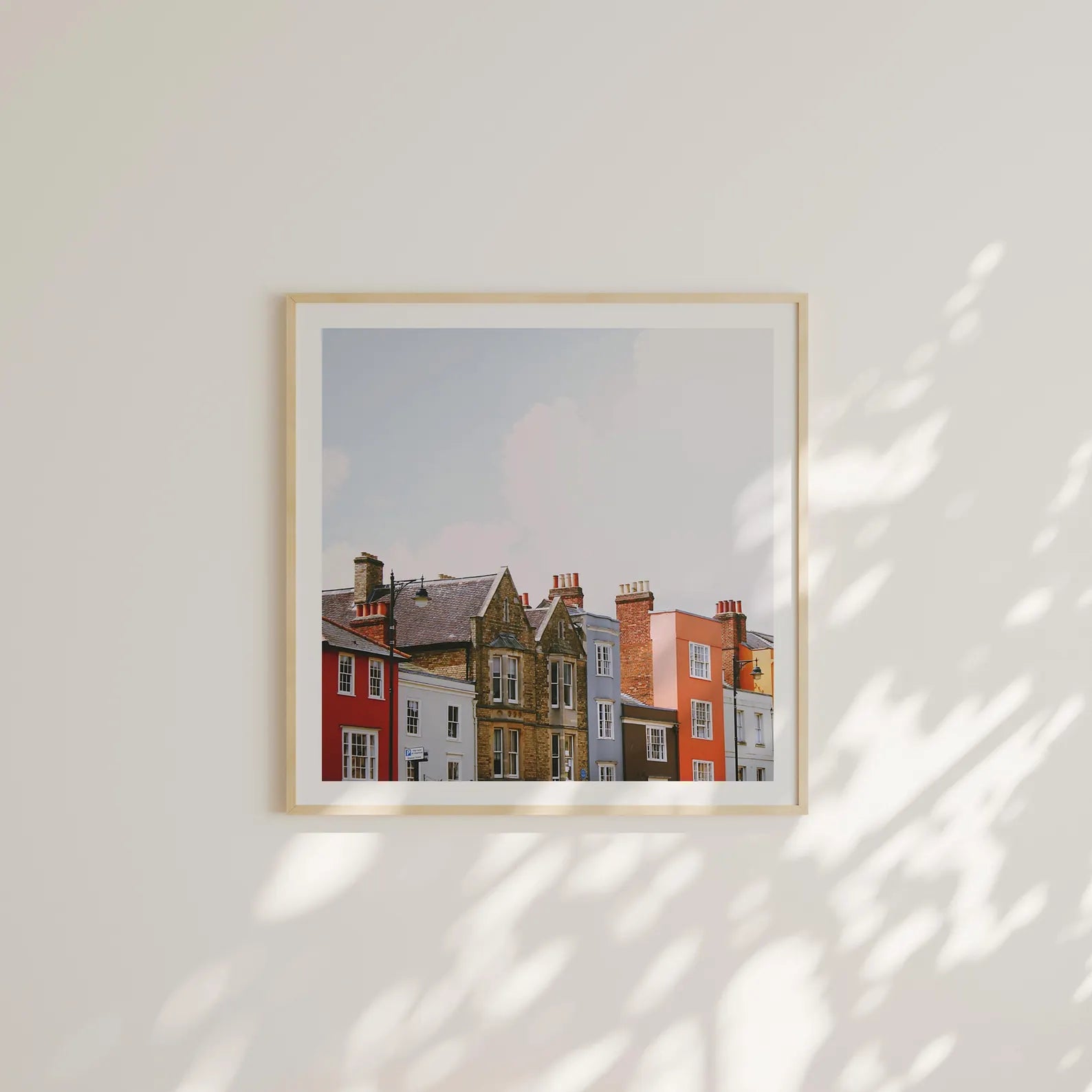 Square Wall Frame Mockup With Sunlight