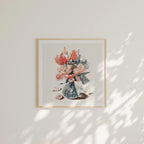 Square Wall Frame Mockup With Sunlight