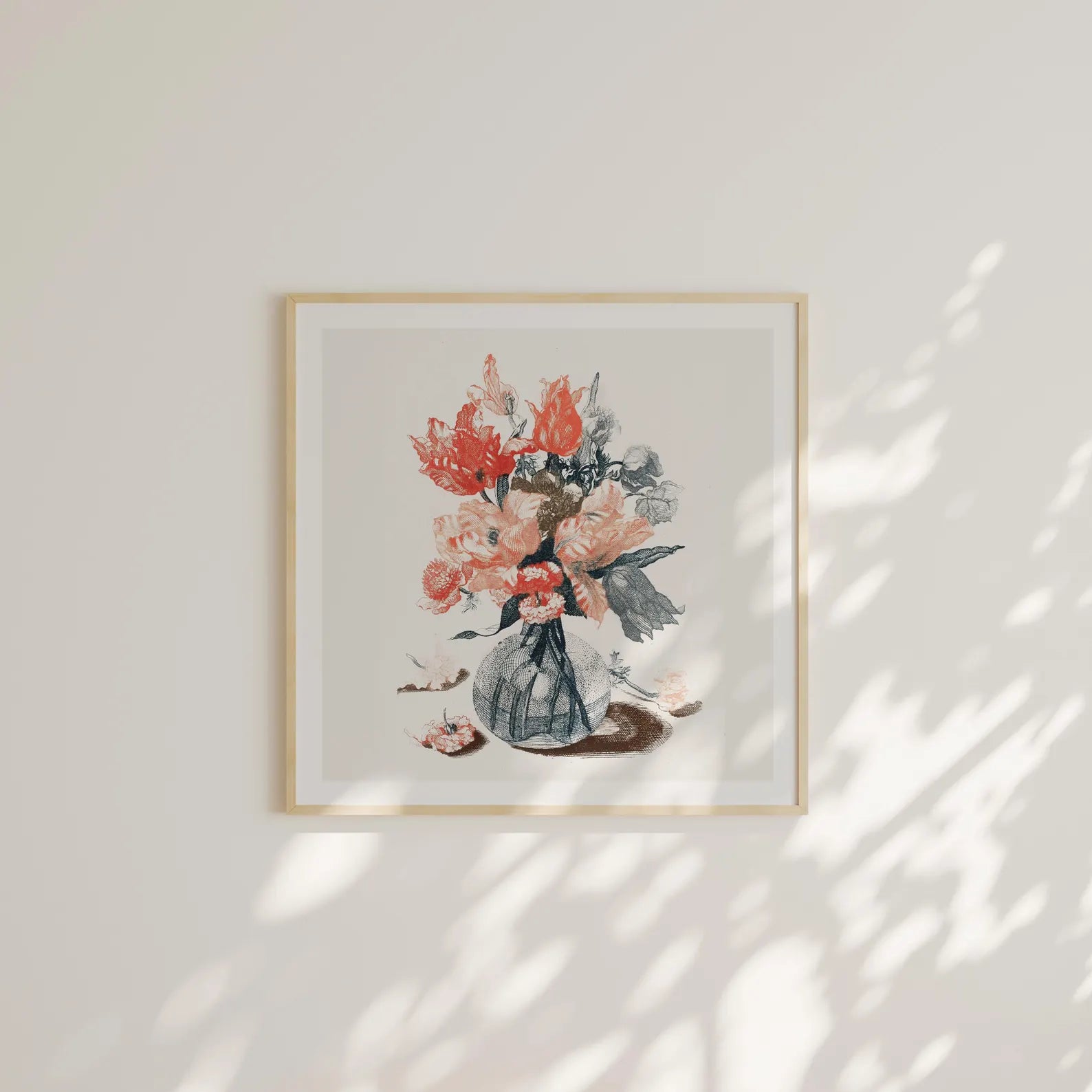 Square Wall Frame Mockup With Sunlight