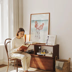 Vertical 3x4 Frame Mockup With Reflection And With Person