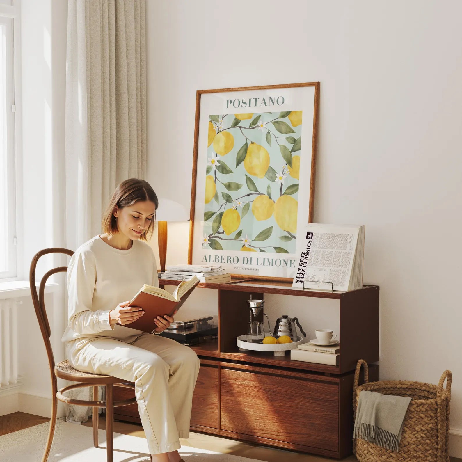 Vertical 3x4 Frame Mockup With Reflection And With Person