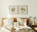 2 Square Bedroom Wall Frames Mockup