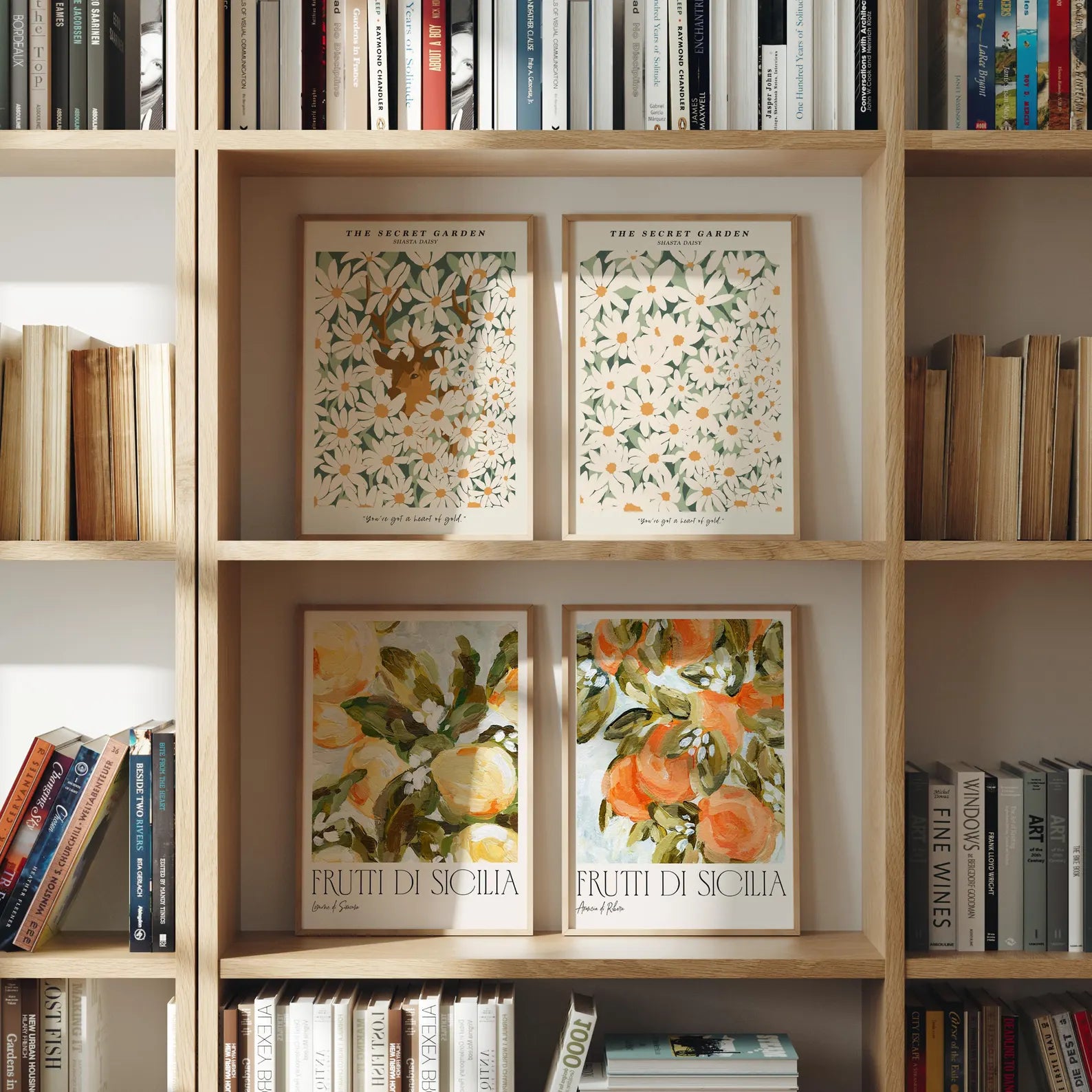 4 Vertical A Series Frames Mockup With Sunlight