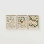 3 White Wall Vertical 3x4 Frames Mockup With Sunlight