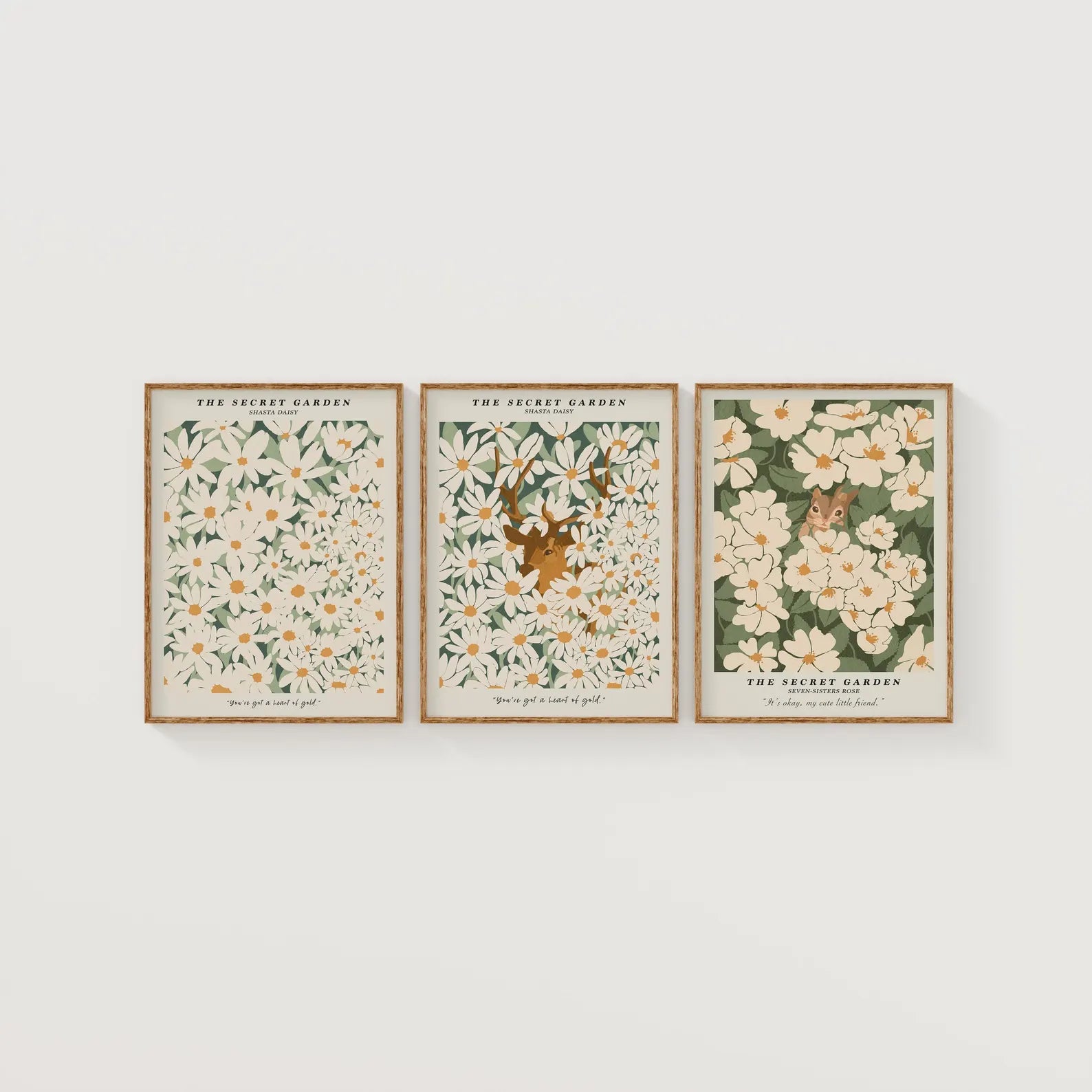 3 White Wall Vertical 3x4 Frames Mockup With Sunlight