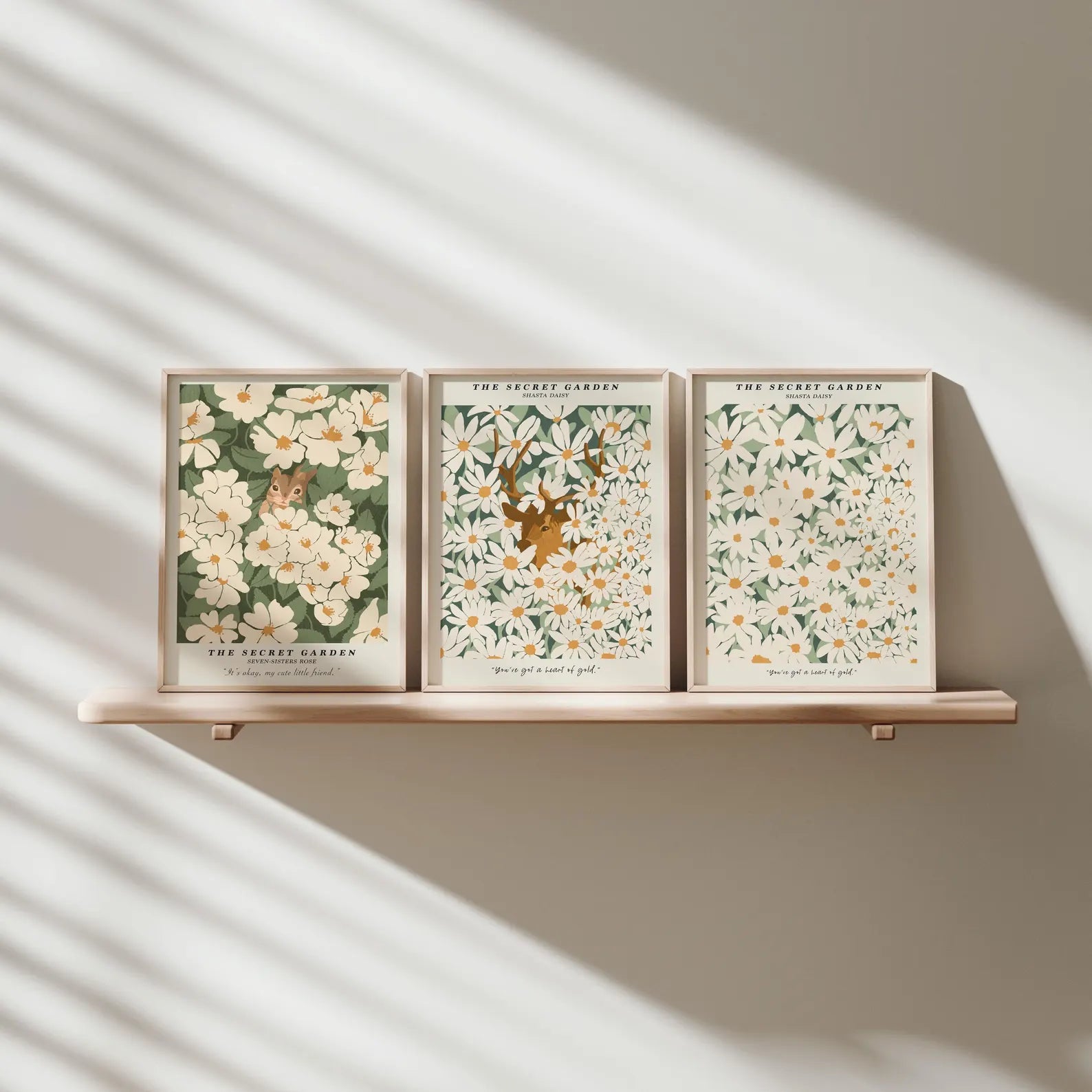 3 Vertical 3x4 Frames Mockup With Sunlight