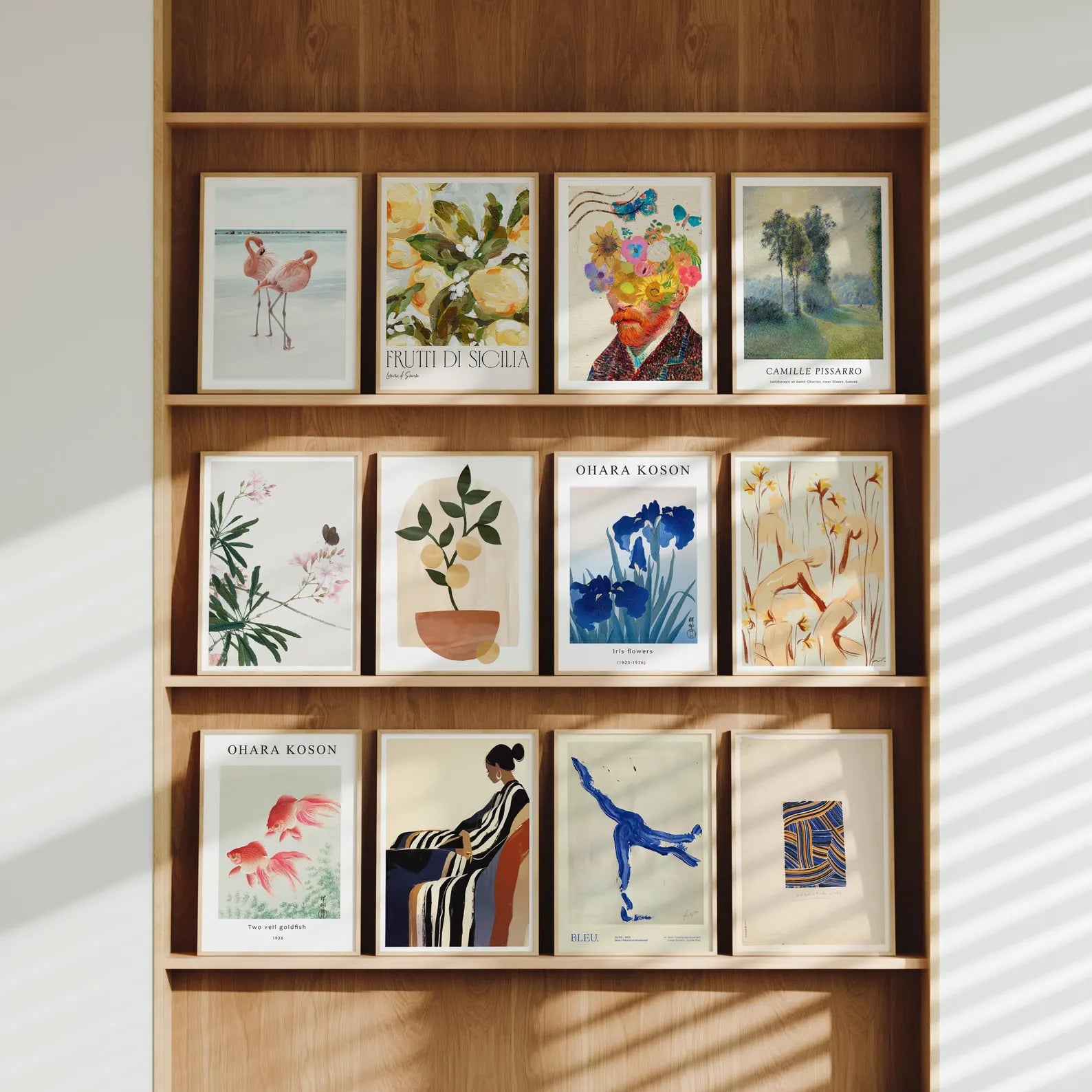 12 Vertical A Series Frames Mockup With Sunlight