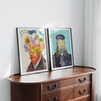 2 Vertical 3x4 Frames Mockup With Reflection