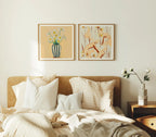 2 Square Bedroom Wall Frames Mockup