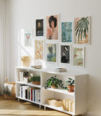 9 Vertical 3x4 Wall Frames Mockup With Reflection