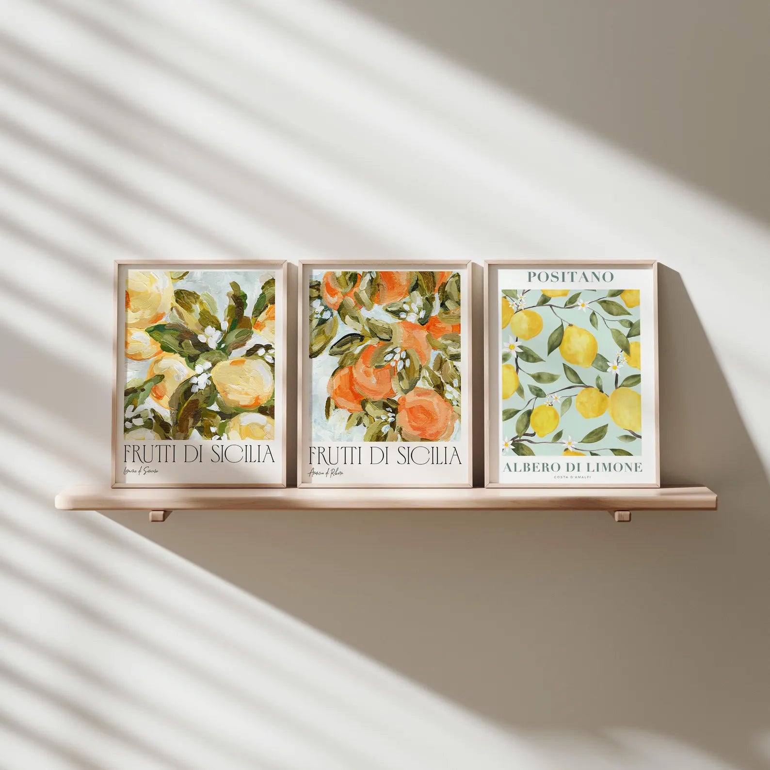 3 Vertical 3x4 Frames Mockup With Sunlight