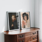 2 Vertical 3x4 Frames Mockup With Reflection