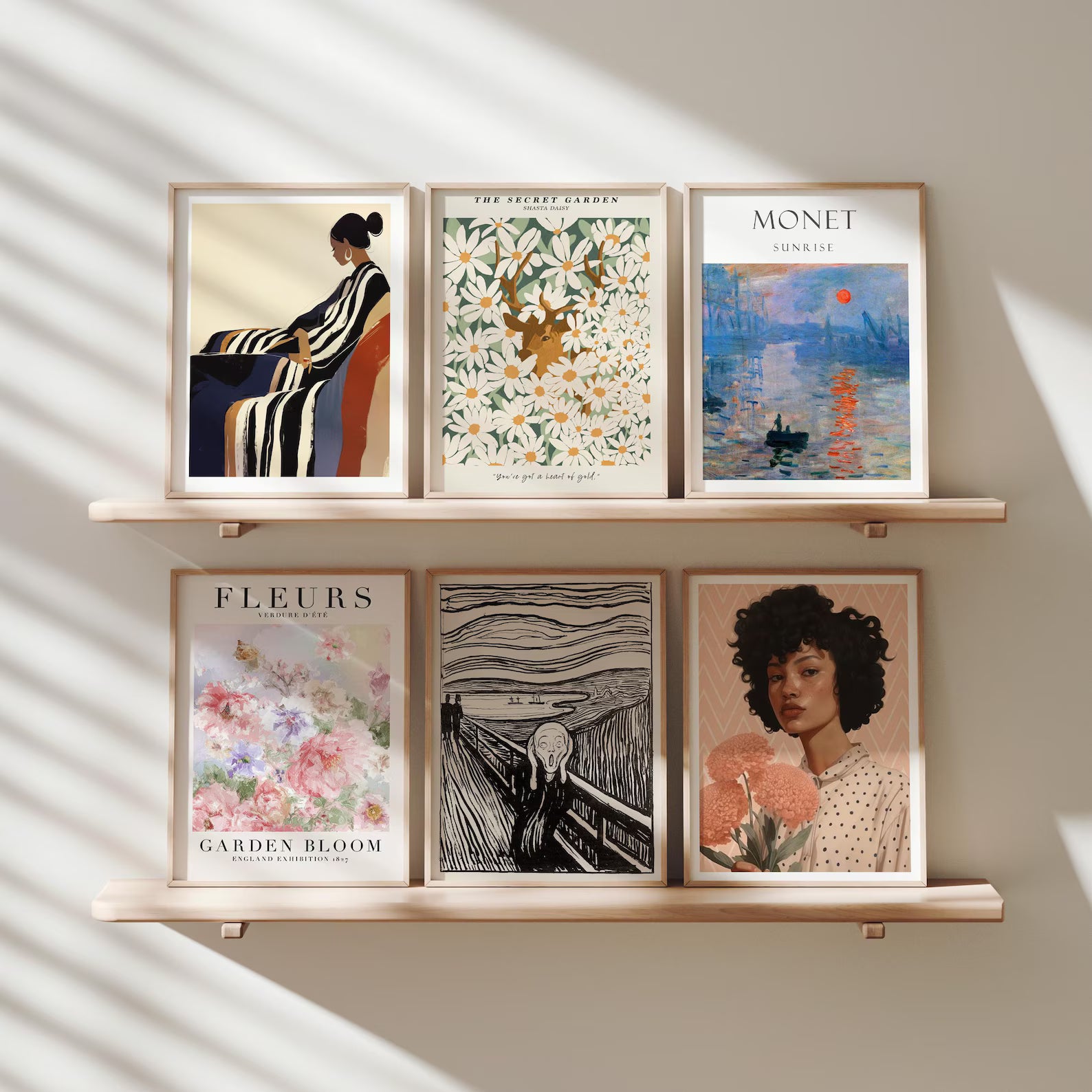 6 Vertical 3x4 Frames Mockup With Sunlight