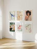 6 Vertical A Series Wall Frames Mockup With Sunlight