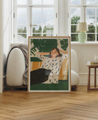 Vertical 3x4 Living Room Frame Mockup With Reflection