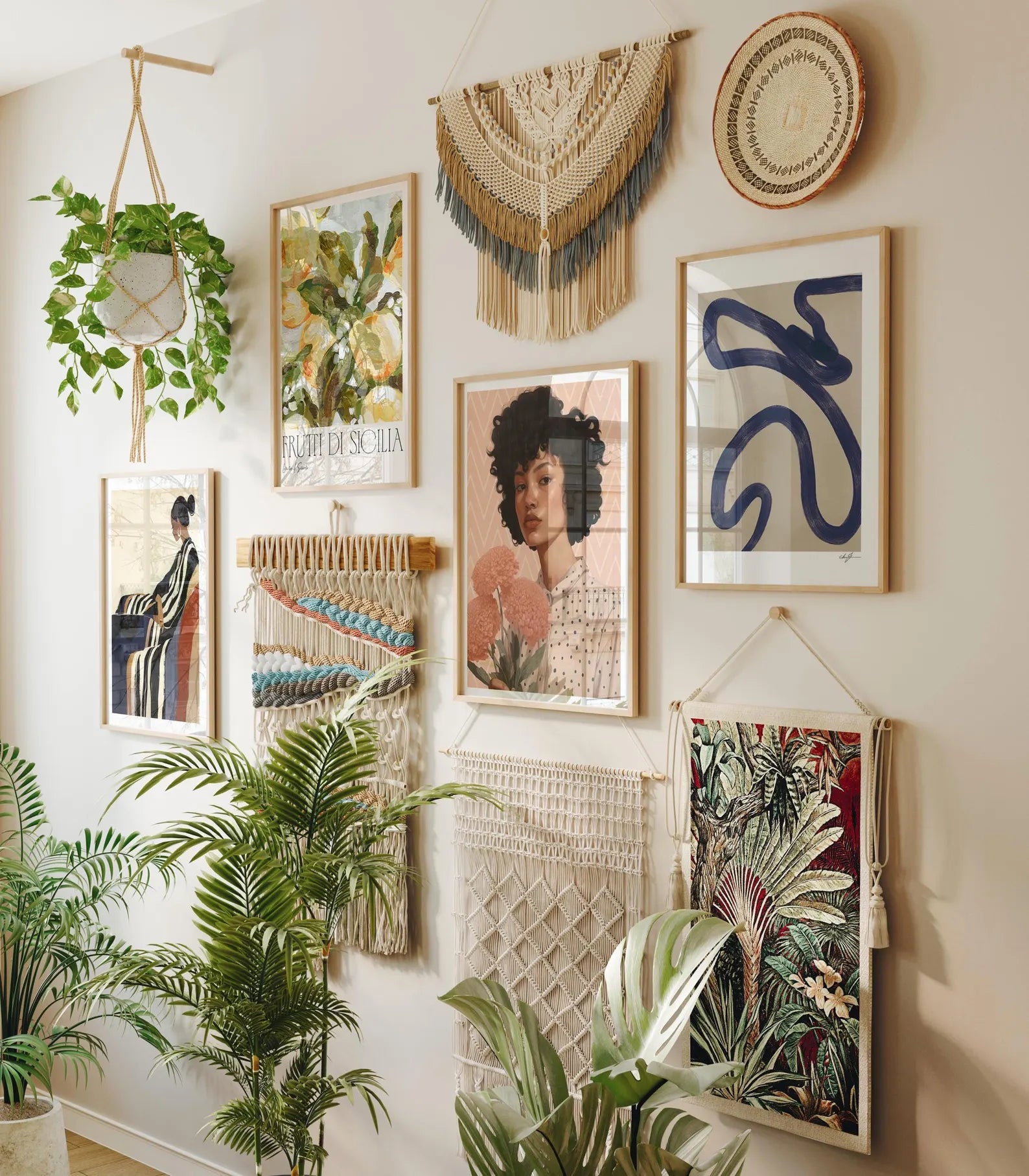 4 Vertical 3x4 Wall Frames Mockup