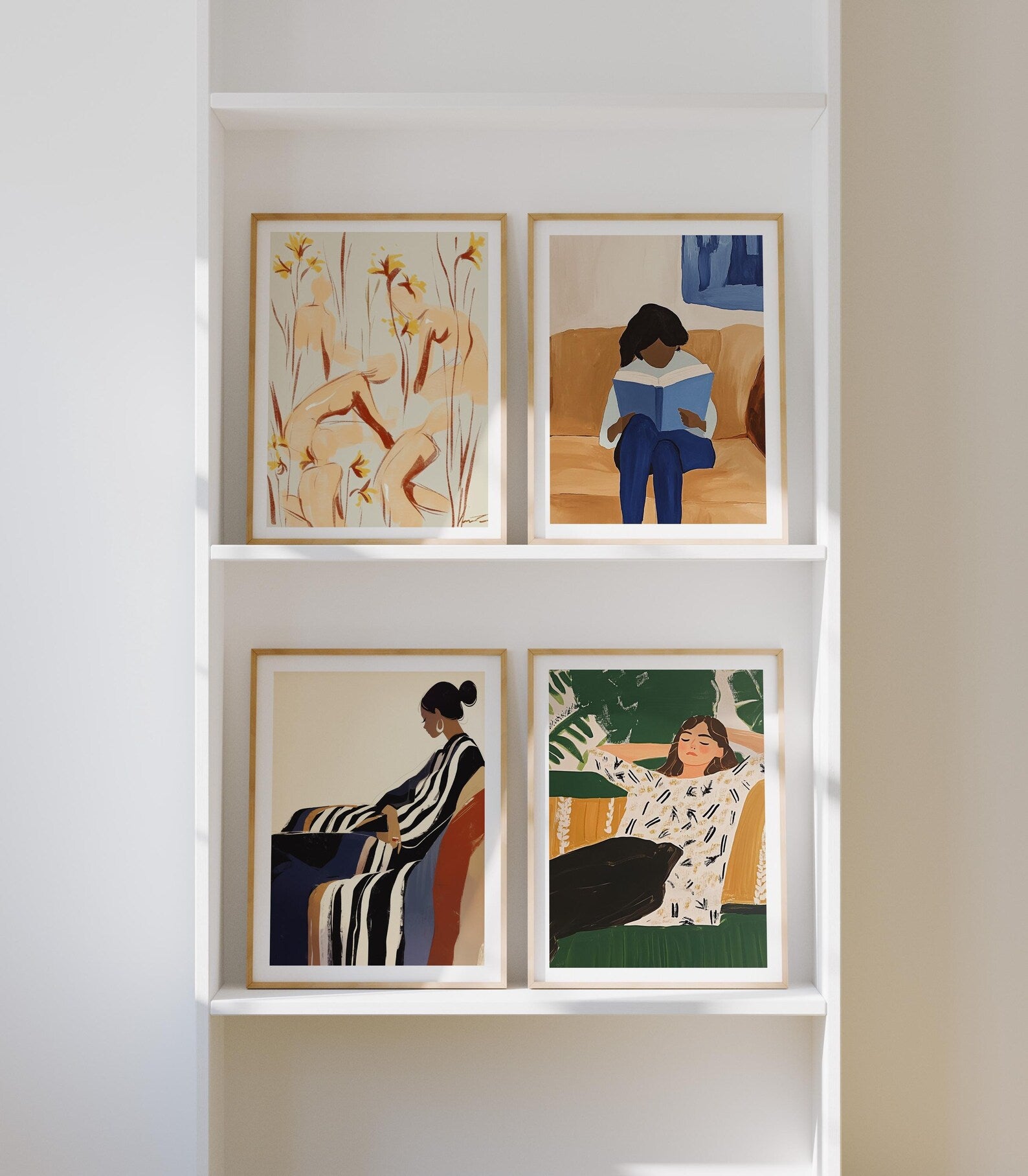 4 Vertical 3x4 Frames Mockup With Sunlight