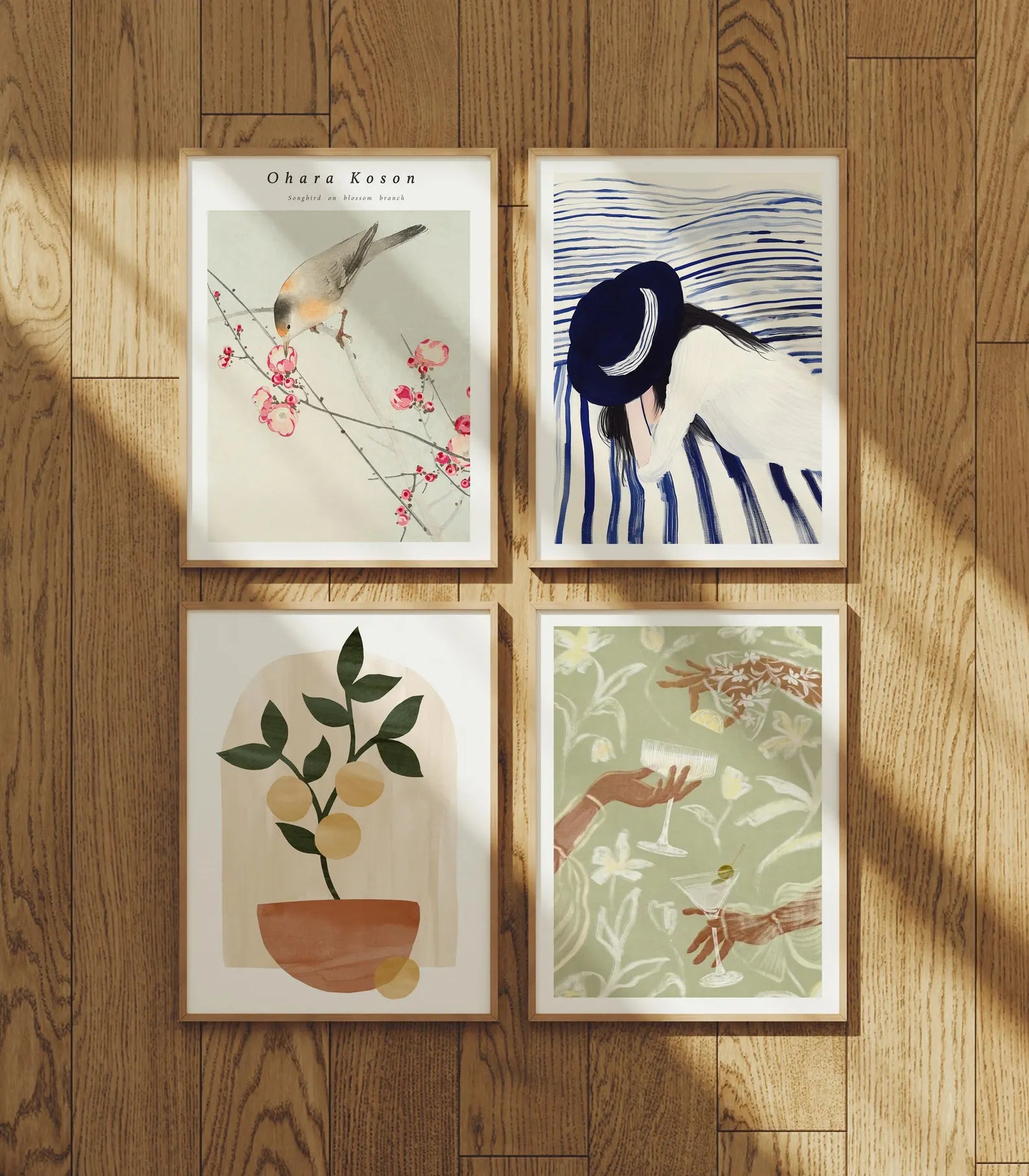 4 Vertical 3x4 Frames Mockup With Sunlight