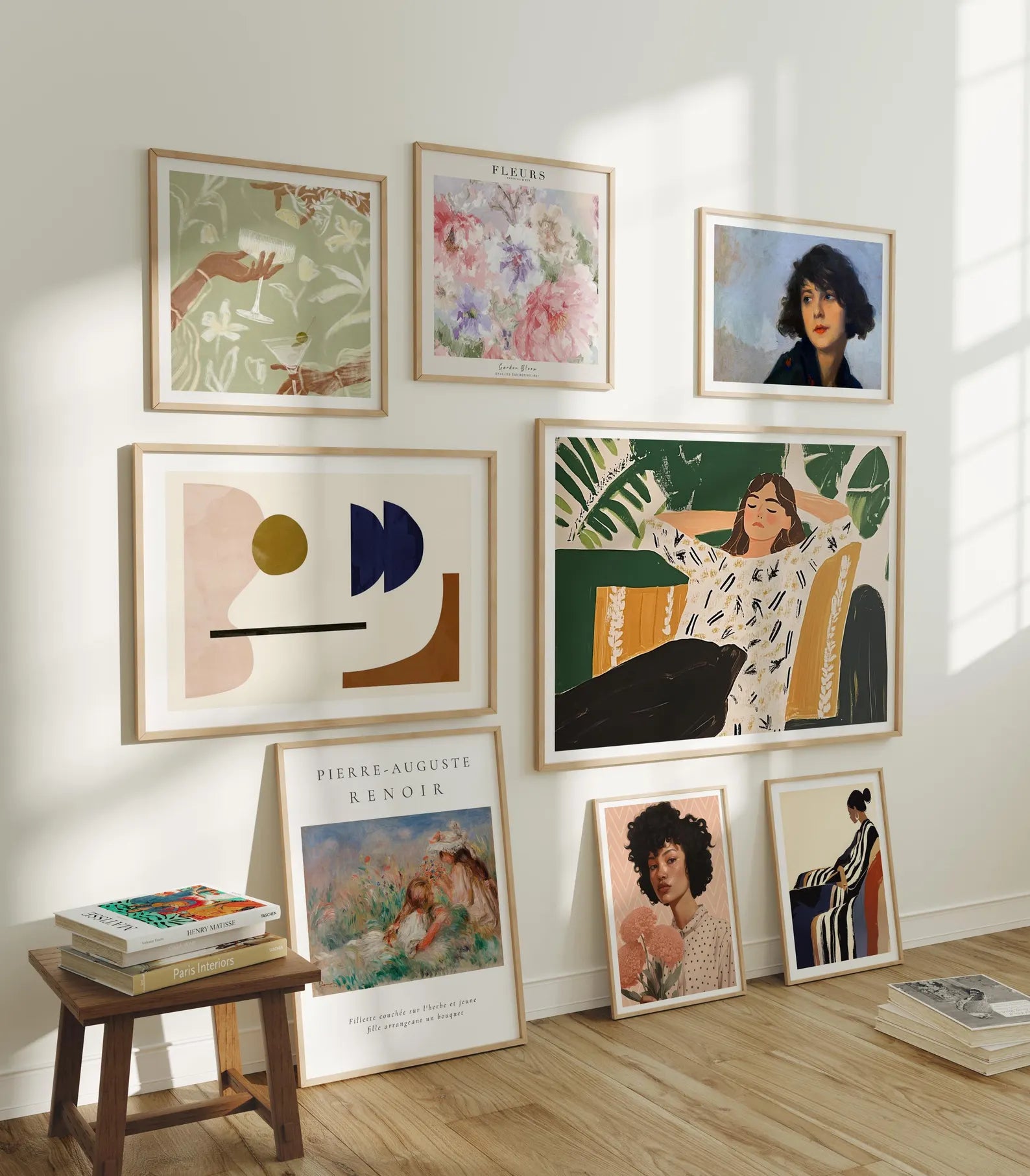 8 Frames Mockup With Sunlight