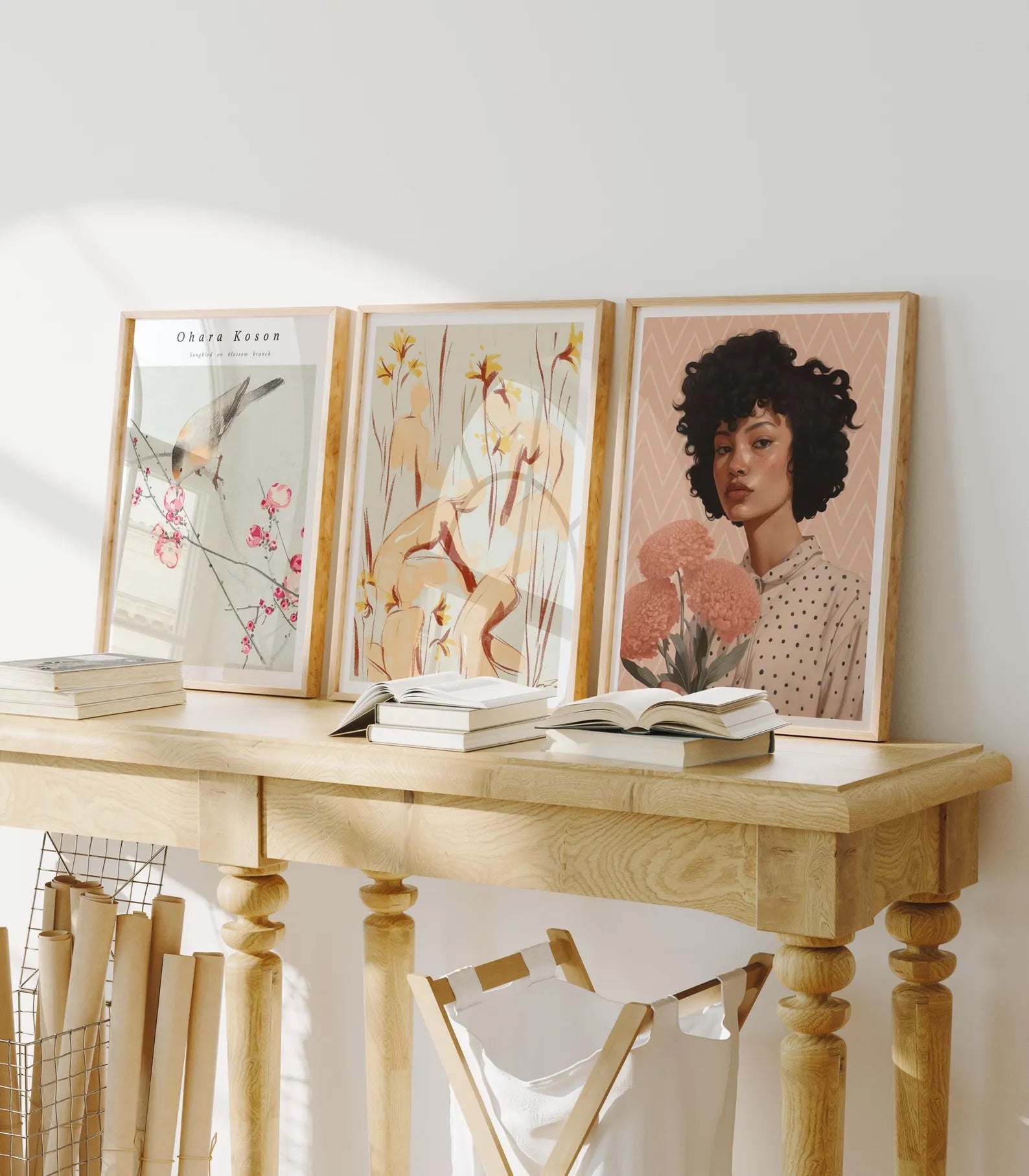 3 Vertical 5x7 Frames Mockup With Sunlight Reflection