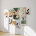 9 Vertical Wall Gallery 5x7 Frames Mockup With Sunlight