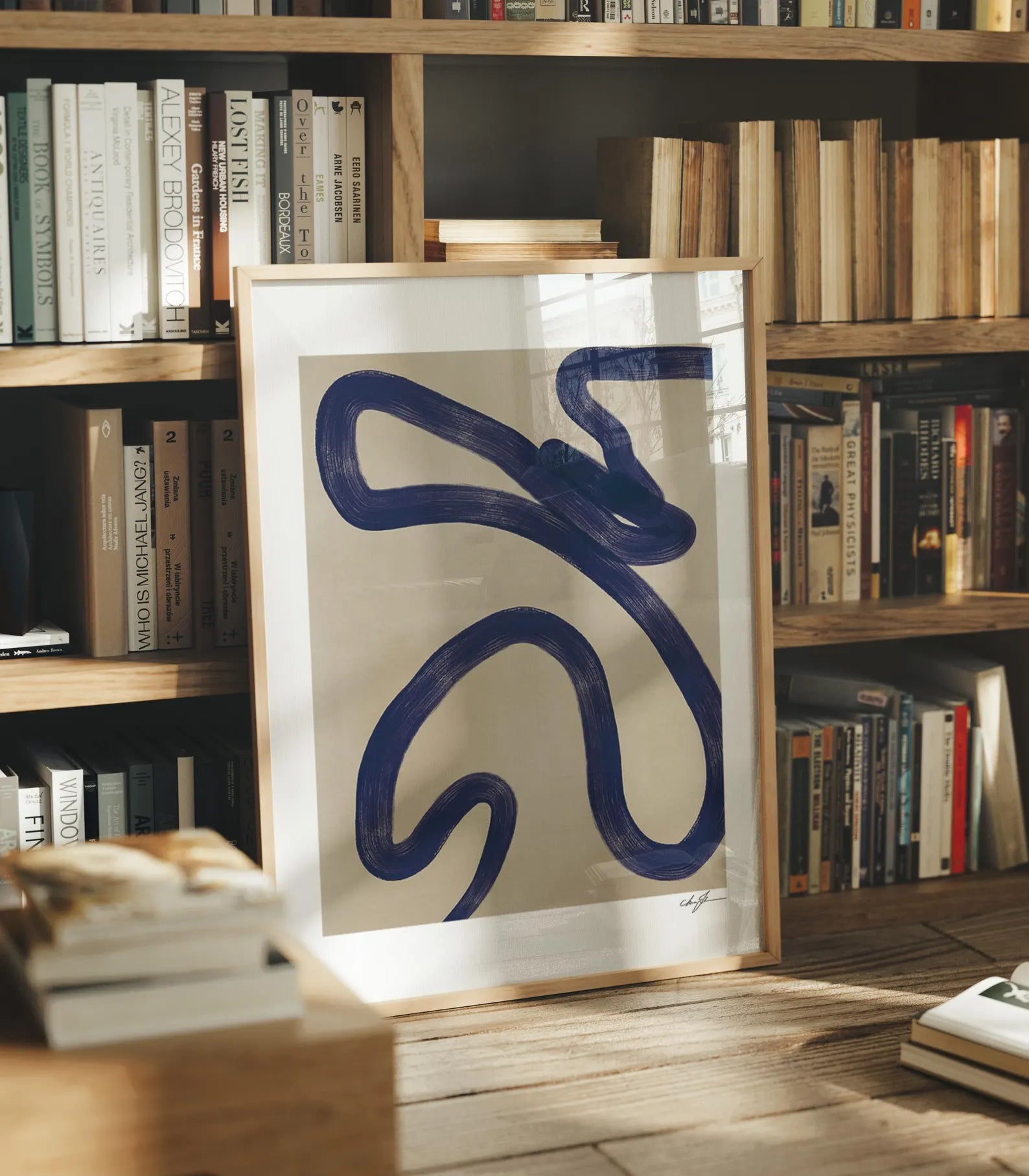 Vertical 3x4 Library Frame Mockup With Reflection