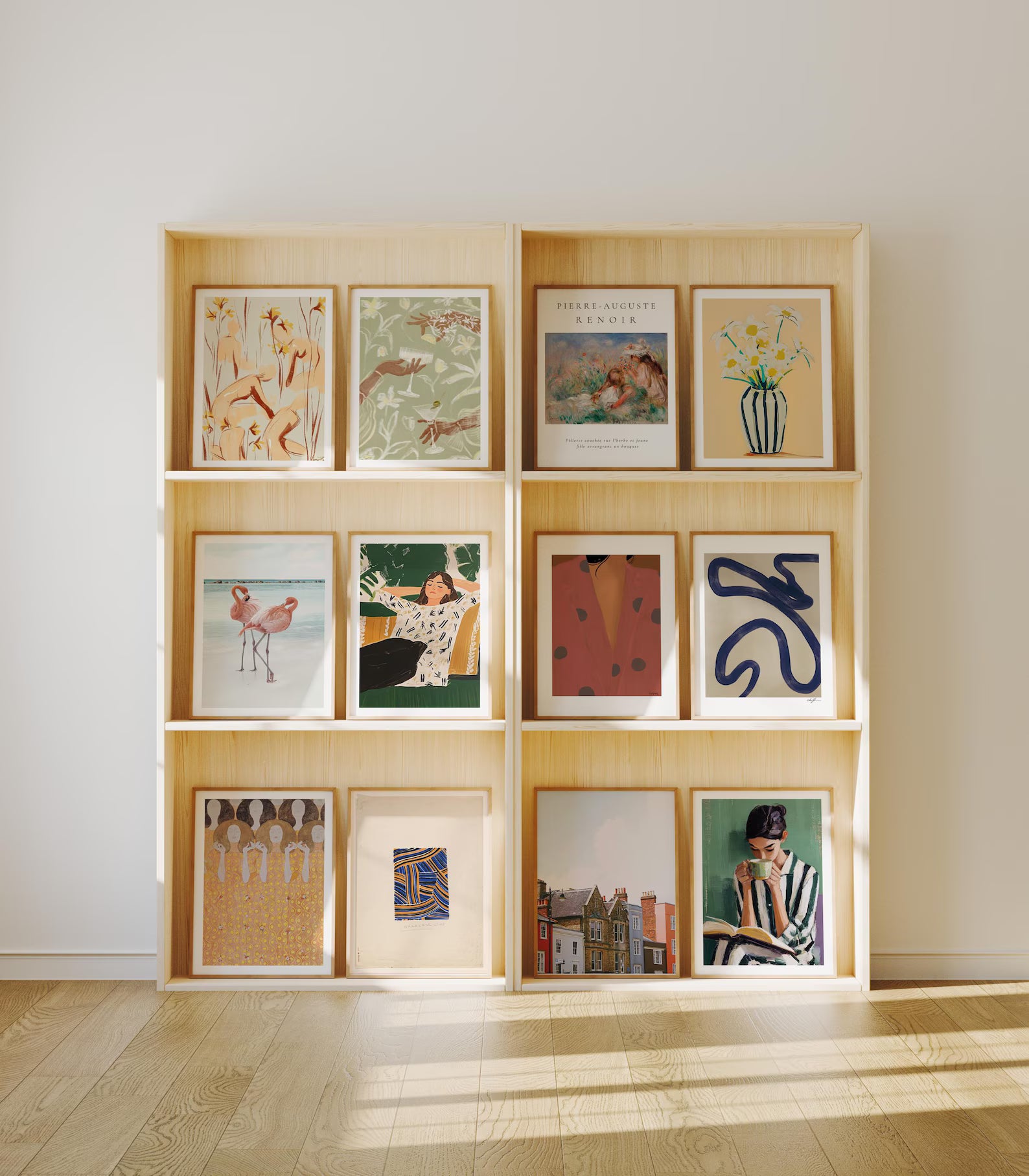 12 Vertical 3x4 Frames Mockup With Sunlight