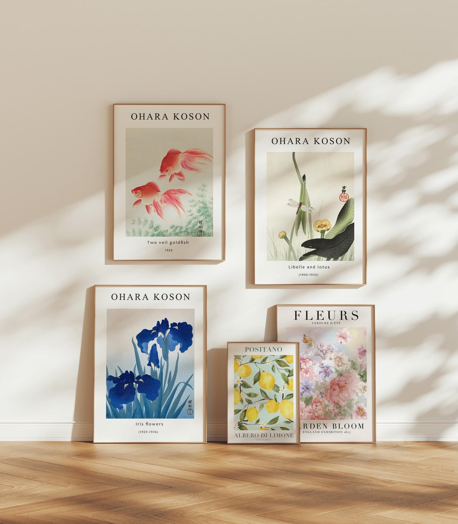 5 Vertical 5x7 Frames Mockup With Sunlight