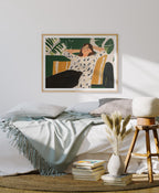 Horizontal 4x3 Bedroom Wall Frame Mockup With Sunlight