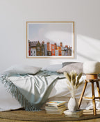 Horizontal 4x3 Bedroom Wall Frame Mockup With Sunlight