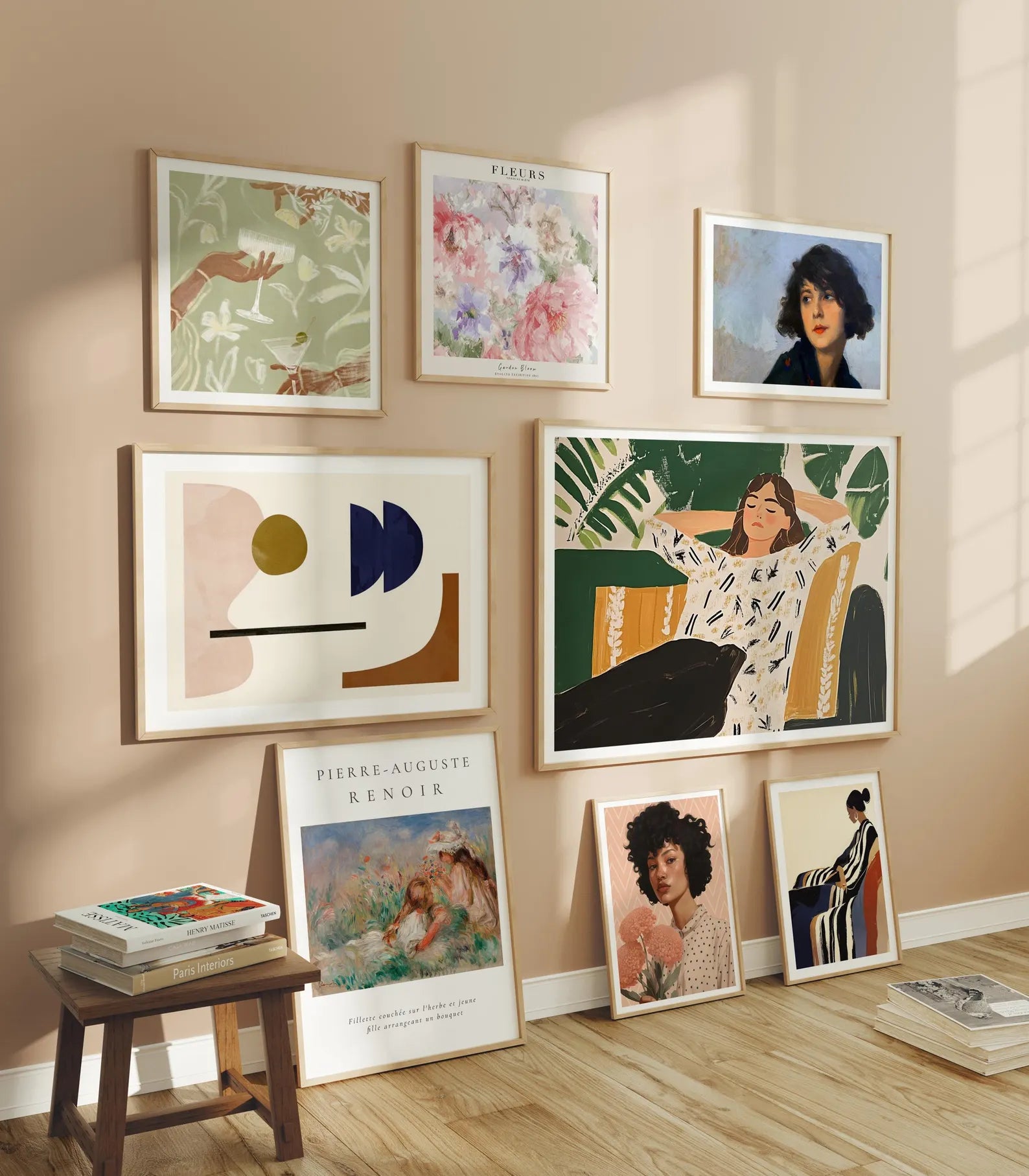 8 Frames Mockup With Sunlight