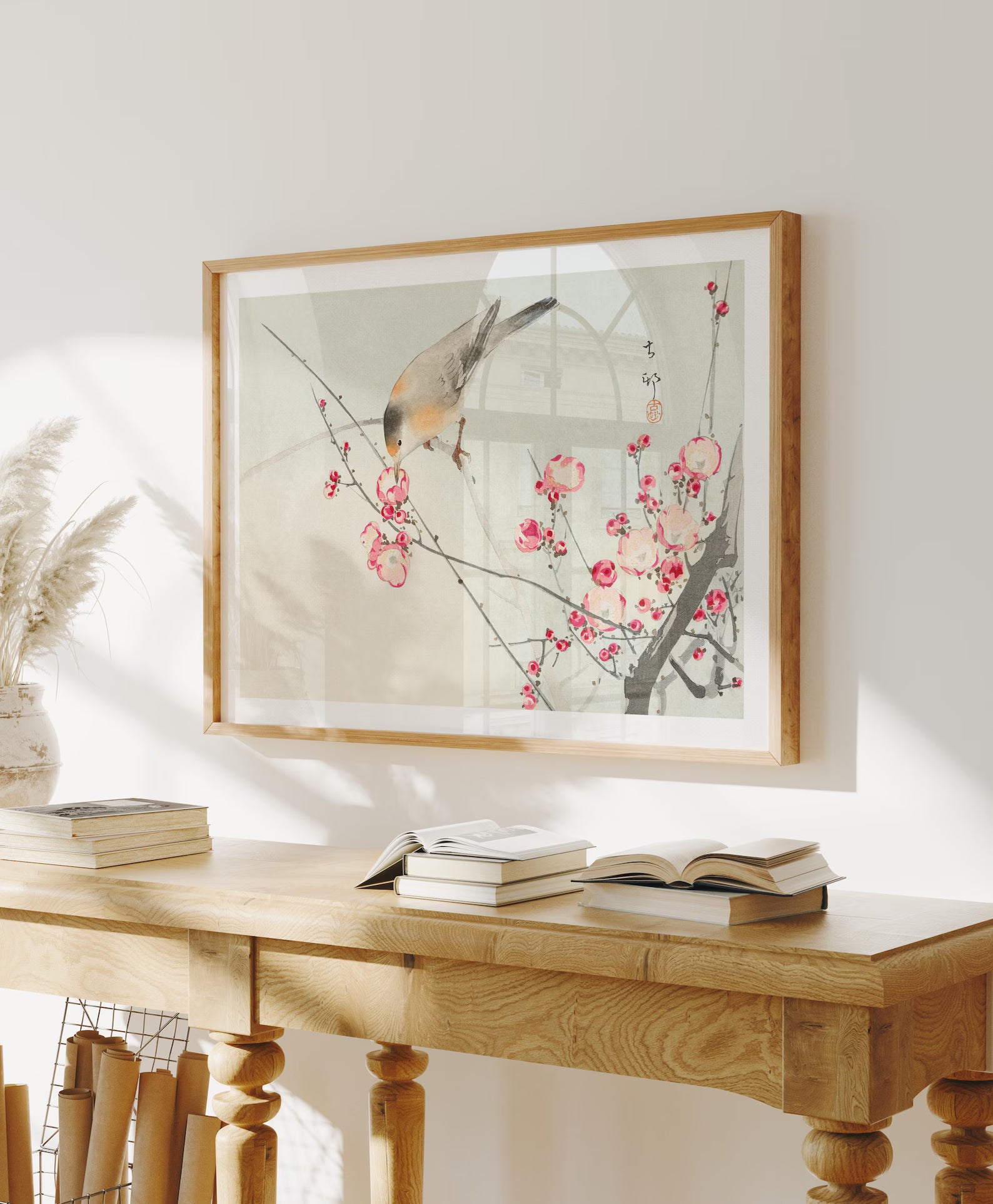 Horizontal 4x3 Wall Frame Mockup With Reflection