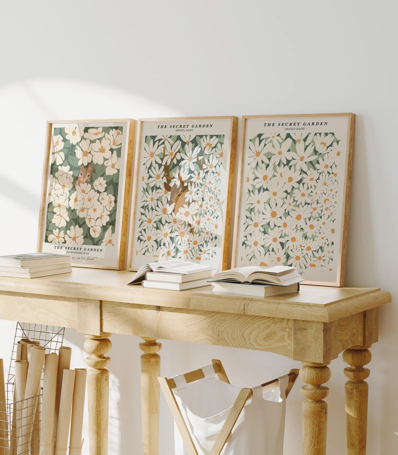 3 Vertical 5x7 Frames Mockup With Sunlight Reflection