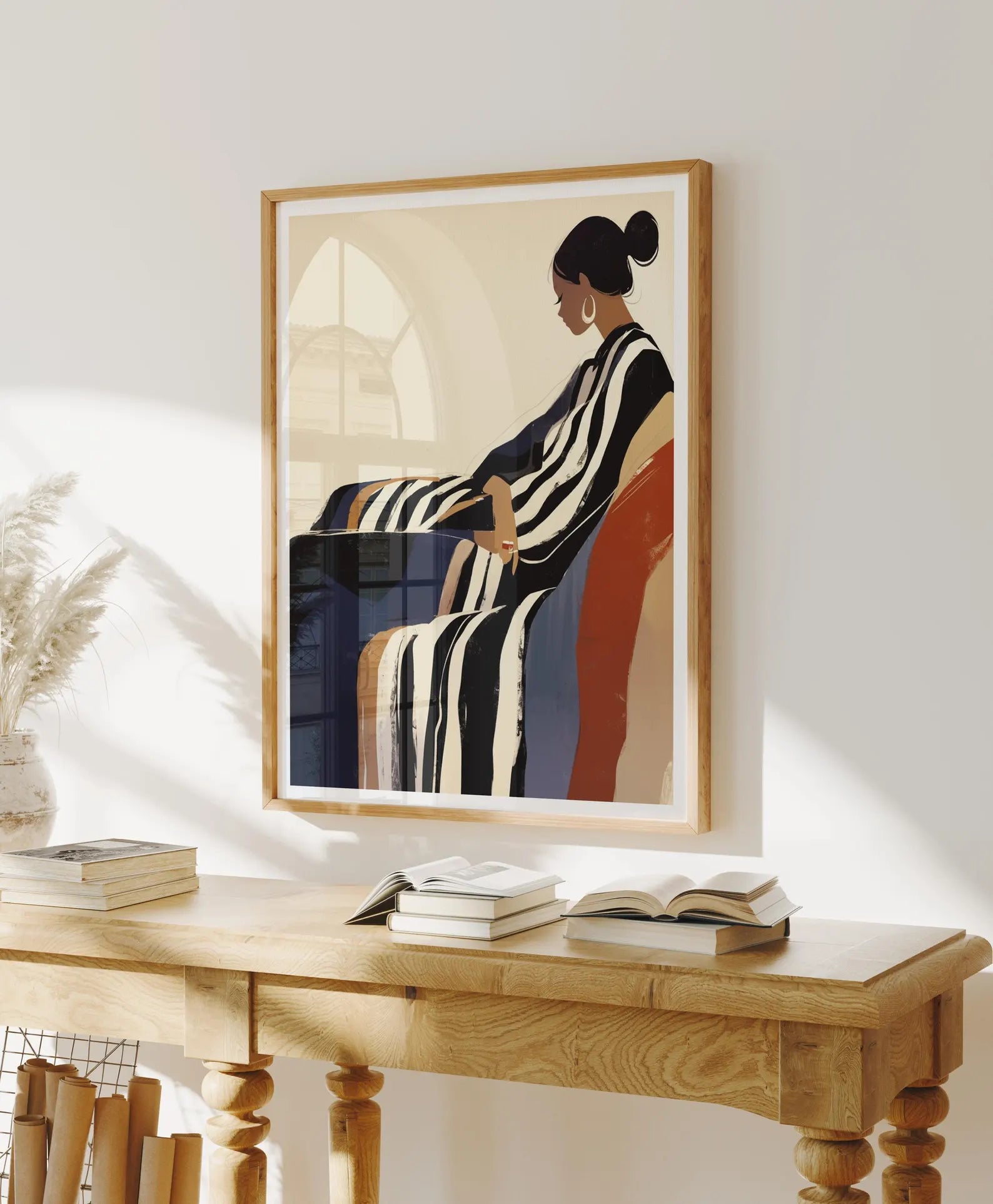 Vertical 3x4 Wall Frame Mockup With Reflection