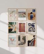 9 Vertical 5x7 Wall Frames Mockup With Sunlight