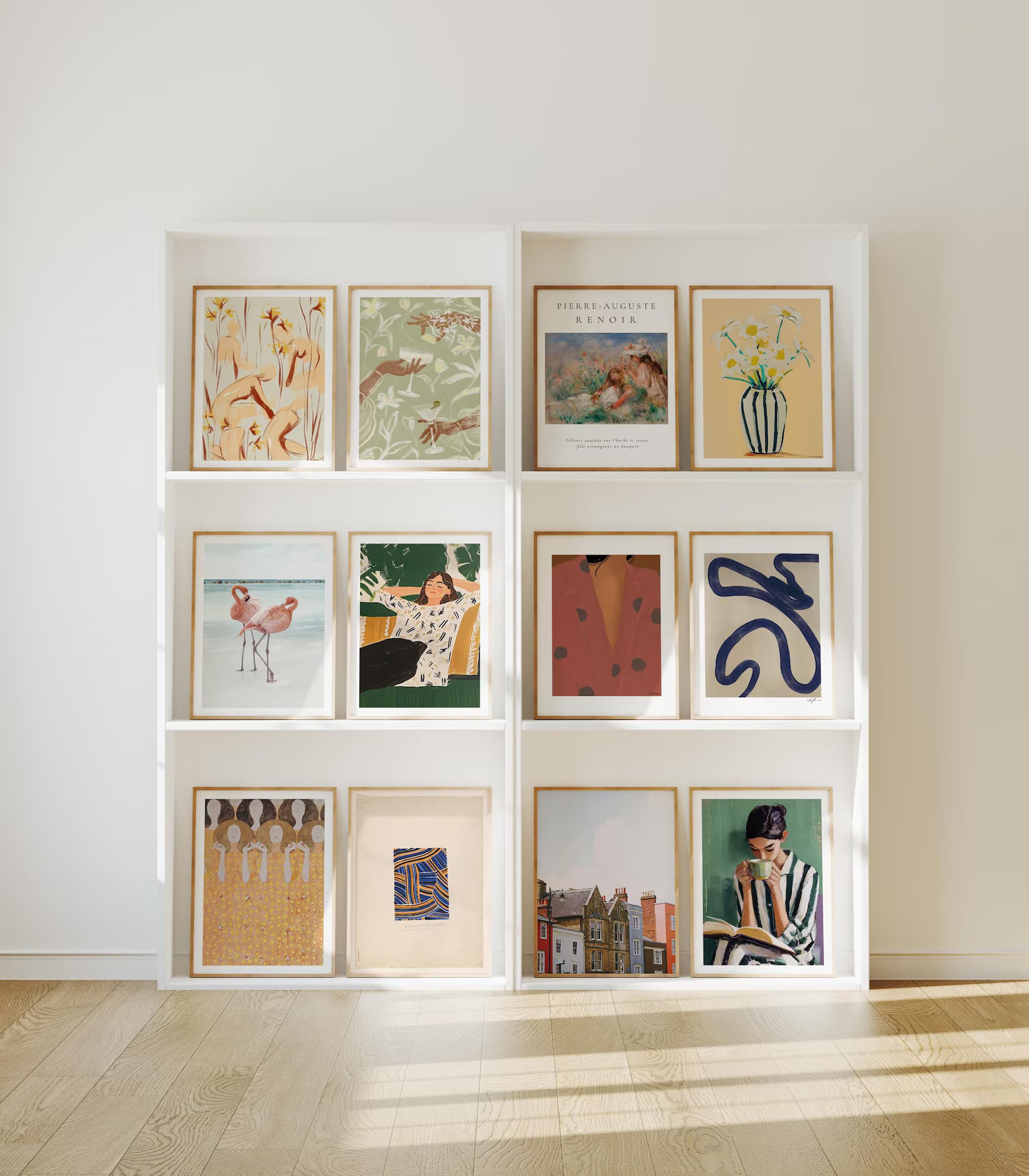 12 Vertical 3x4 Frames Mockup With Sunlight