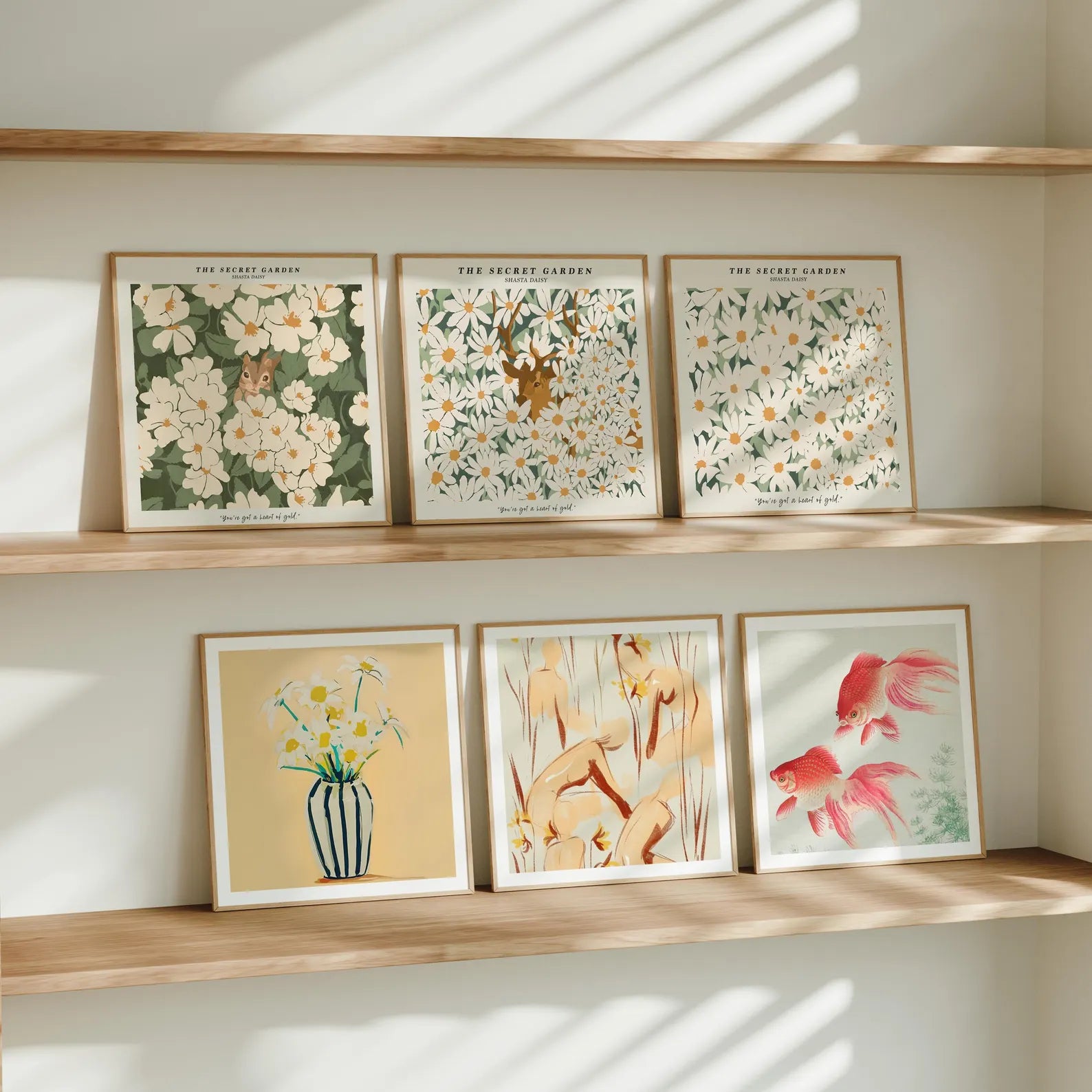 6 Square Frames Mockup With Sunlight