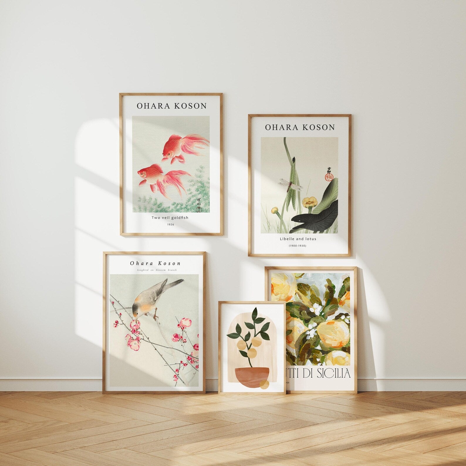 5 Vertical 5x7 Frames Mockup With Sunlight