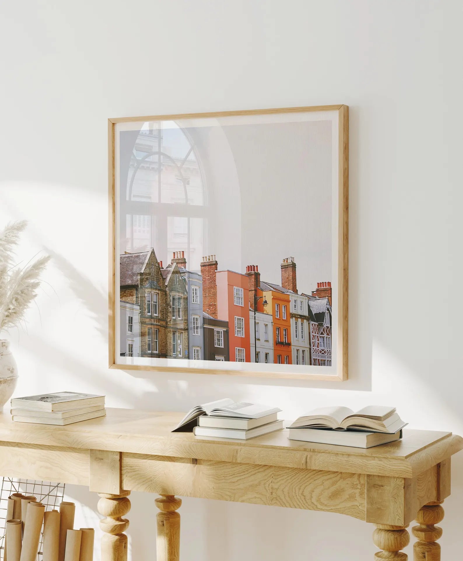 Square Wall Frame Mockup With Reflection