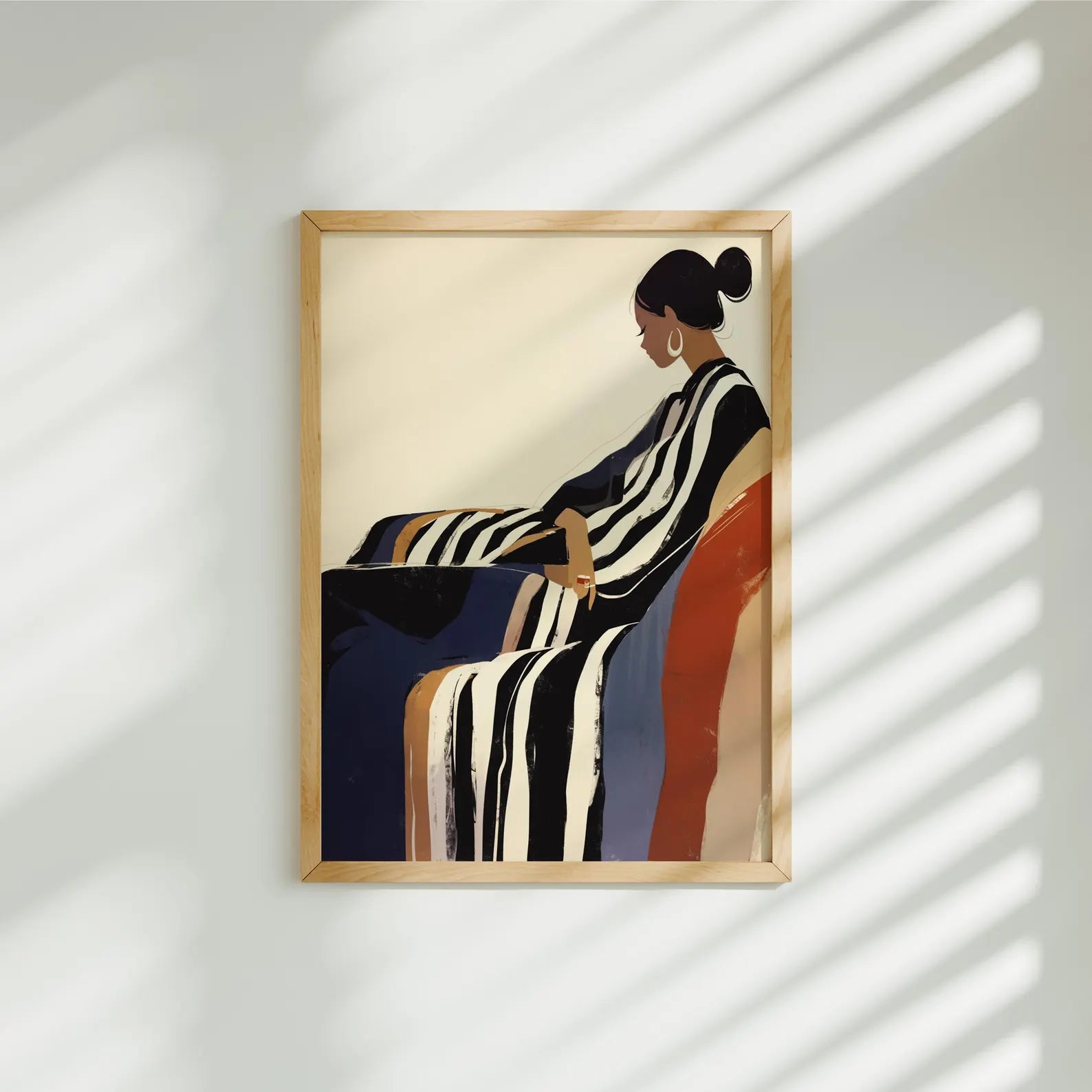 Vertical 5x7 Wall Frame Mockup With Sunlight