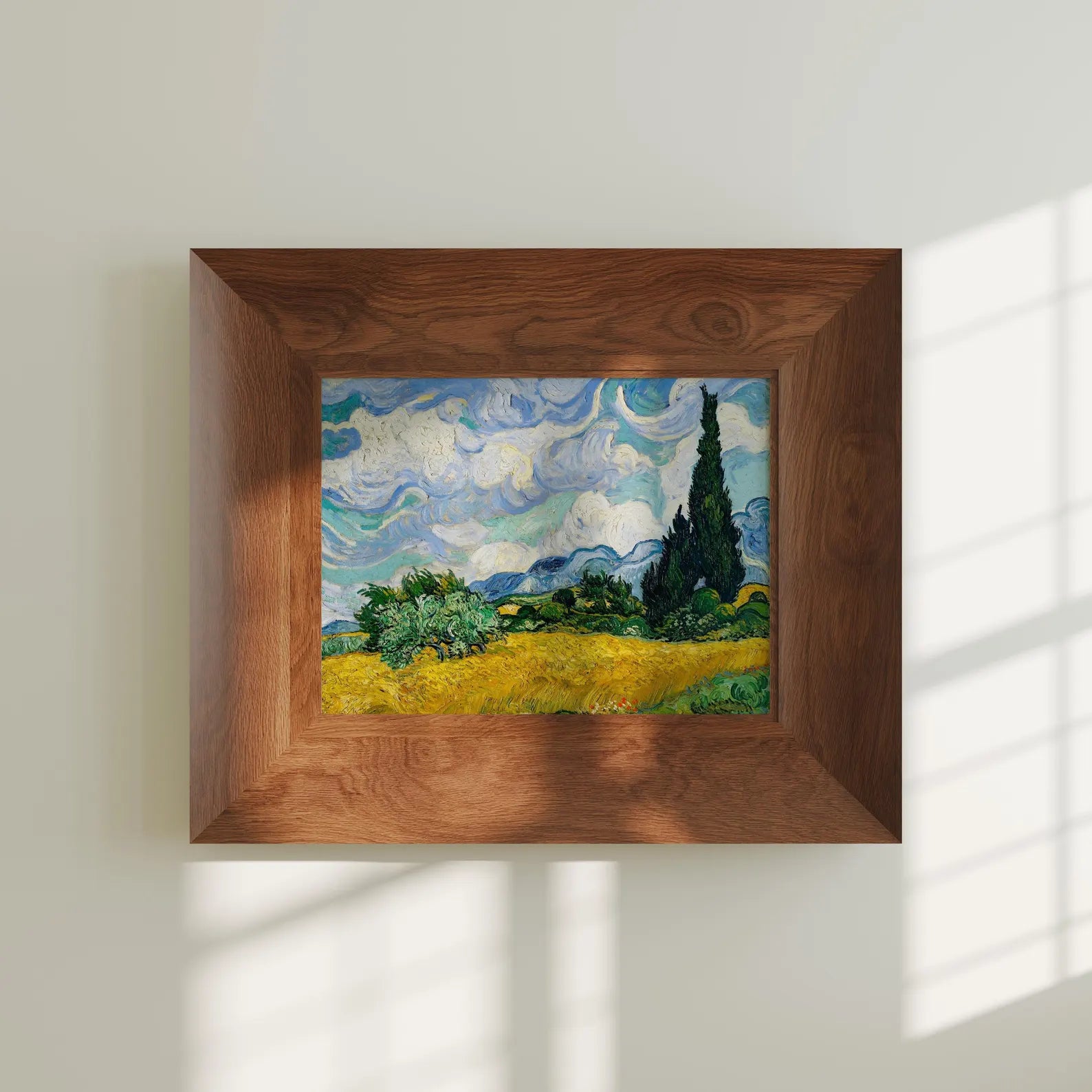 Horizontal 4x3 Wall Frame Mockup With Sunlight