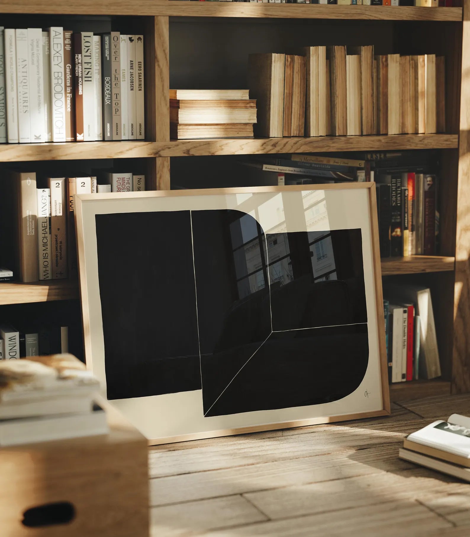 Horizontal Library 4x3 Frame Mockup With Sunlight