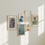 6 Vertical 5x7 Wall Gallery Frames Mockup With Sunlight