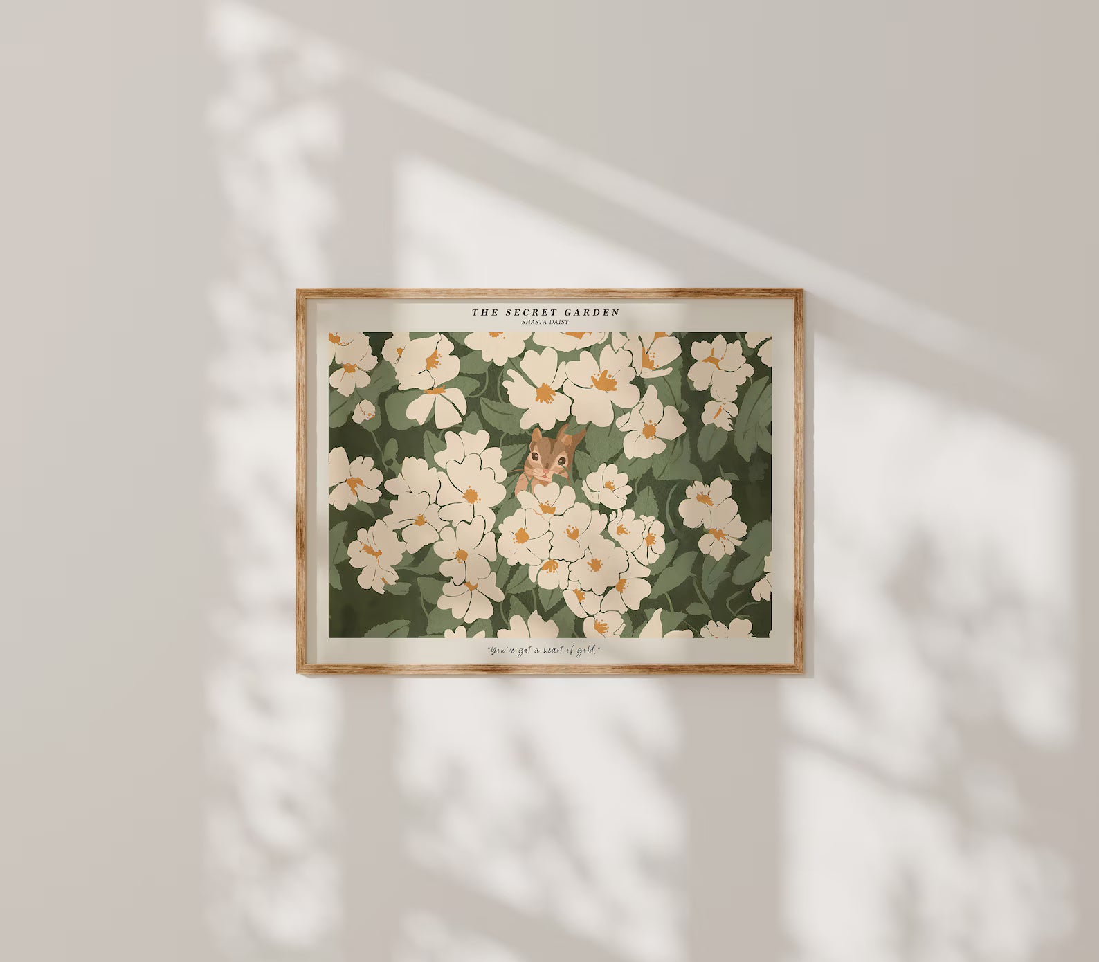 Horizontal 4x3 Wall Frame Mockup With Sunlight