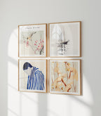 4 Square Wall Frames Mockup With Sunlight