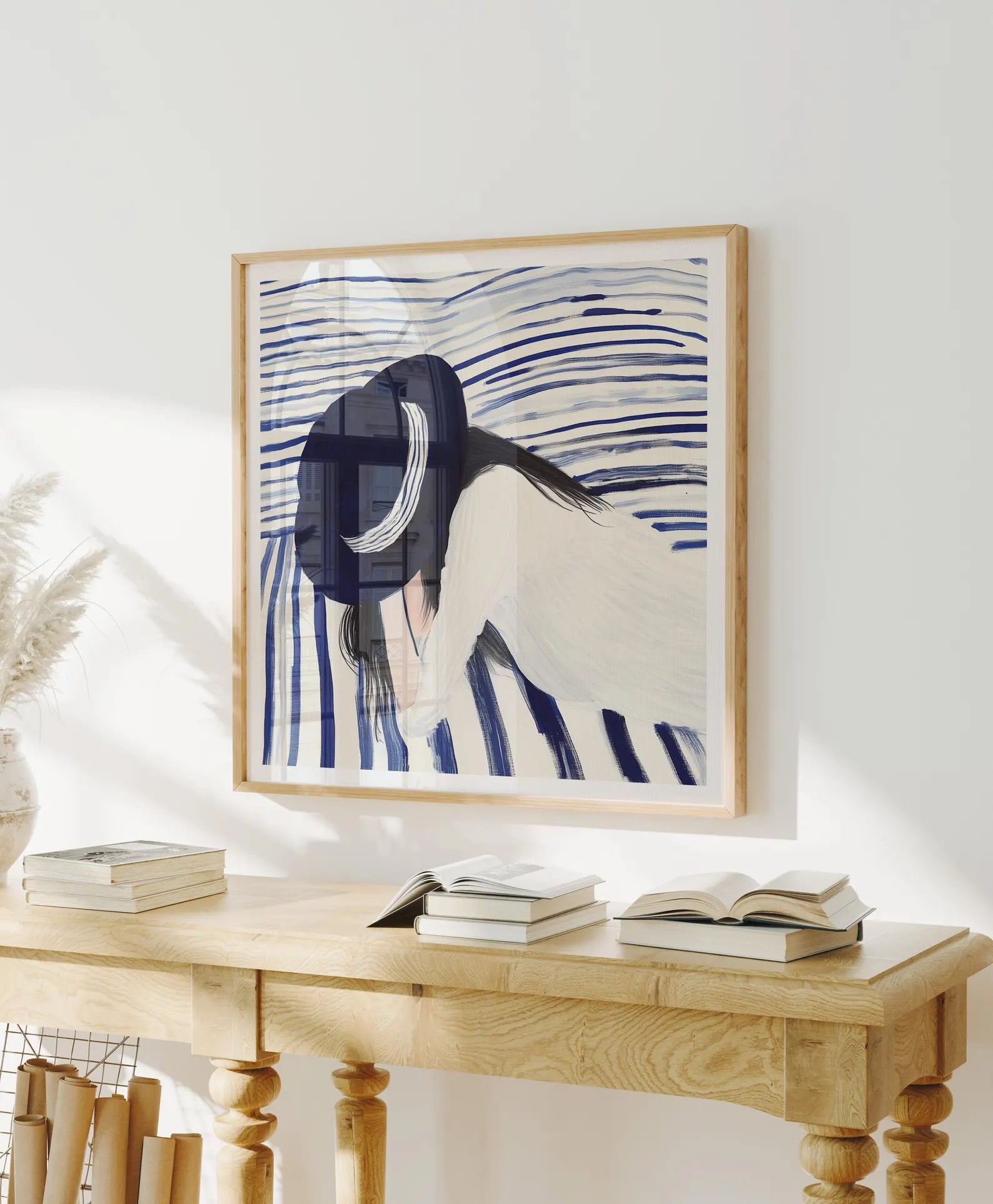 Square Wall Frame Mockup With Reflection